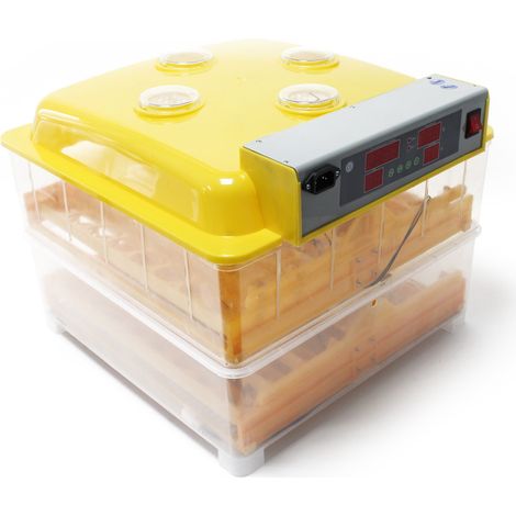 Wiltec Couveuse automatique – 160 W – pour 96 oeufs – avec 4 Fenêtres de surveillance, Mire-œuf et à Retournement automatique – Appareil à couver Incubateur Couvoir Éclosoir Éleveuse oisillons