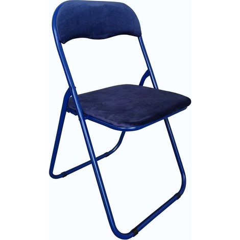 Domo Mea Sedia Pieghevole Velvet Blu - Confortevole e Salvaspazio 44x45x79 cm