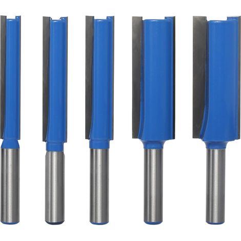 5pcs 8mm Shank Straight Router Bit Straight Shank Router Bit Shank Cutting Diameter 8/10/12/18/20mm Straight Woodworking Cutter (1/5)