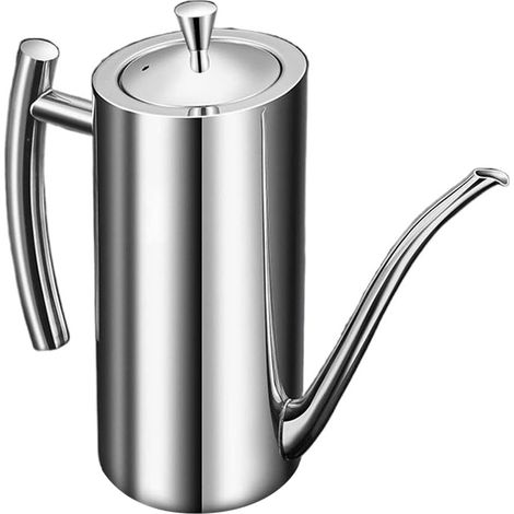 Bac verseur anti-goutte en acier inoxydable de 700 ml / 24 oz, grand récipient de stockage d'huile pour les salades et la cuisine