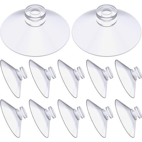 Ventouse, 12 Pièces Ventouse Table en Verre, Mini Ventouse, Extra Fortes PVC Suspension Rideau Isolant Ventouse, Simple Ventouses Transparentes pour Verre, Carrelage, Murales(30mm) (1/5)