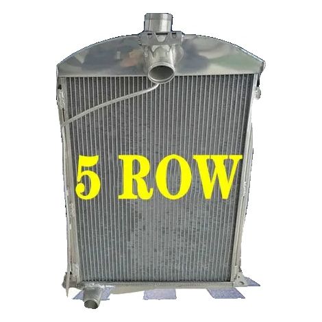 Radiador de aluminio de 5 filas, diseñado a medida para Ford Modelo A, construcción ligera, alto rendimiento de refrigeración. (1/5)