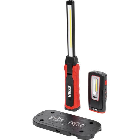 STIER LED Arbeitsleuchten Set, 300/1000 Lumen, magnetisch, 120° Abstrahlwinkel, 360° Rotationsfunktion, Induktionsladepad (1/5)