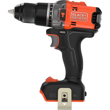 Black & Decker – Perceuse-visseuse sans fil 18V avec 2 batteries 2.0Ah – Moteur Brushless – Couple 50Nm pour perçage bois et maçonnerie – BLD683XNXJ