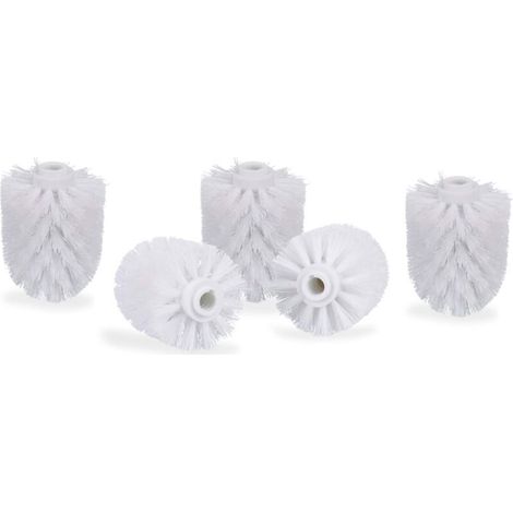 [JAMAIS UTILISÉ] Lot de 5 têtes de brosse WC, grandes brosses WC avec filetage de 12 mm, têtes de brosse de rechange de 8 cm de diamètre, blanches (1/3)