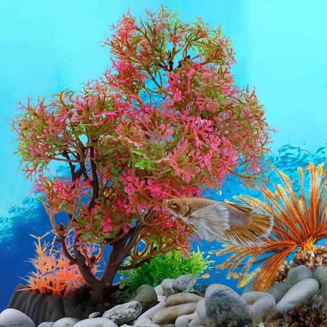 Plante Artificielle d'Aquarium Décoration de d'Aquarium en Plastique Décor d'Aquarium pour Poissons (1/5)