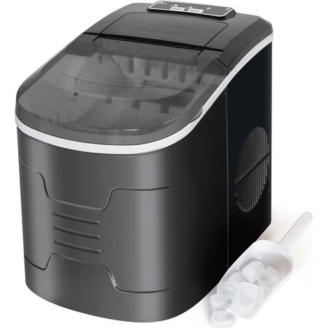 Machine à Glaçons pour la Maison, Capacité de 2,2L, 2 tailles de glaçons, 12kg en 24h, 9 Glaçons en 6-10 Minutes, Autonettoyant Machine à Glaçons, Grand Couvercle Transparent (1/5)