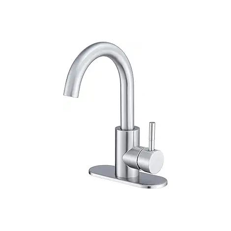 Mitigeur de robinetterie en acier inoxydable, bec pivotant à rotule universel, robinet mélangeur eau chaude/froide pour évier (1/3)