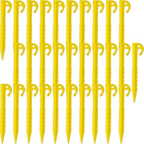 30 Pcs Piquet de Tente en Plastique, Piquets de Tente Spirale, Sardine Tente de Jardin Sol, pour Accessoires pour Camping