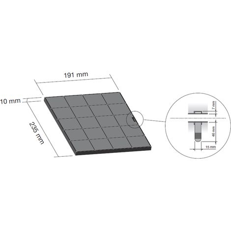 Ersatzteil - Filtre charbon 235x190x10 mm -  - ELECTROLUX, AEG, BEST, BROAN, HUDSON, ARTHUR MARTIN ELECTROLUX, DE DIETRICH, FAURE, PROGRESS