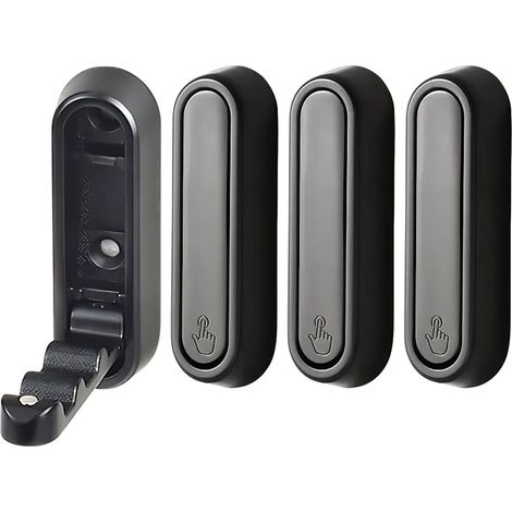 Set mit 4 faltbaren Kleiderhaken, geeignet zur Aufbewahrung von Handtaschen, Wandhaken und Kleiderschränken, grau.