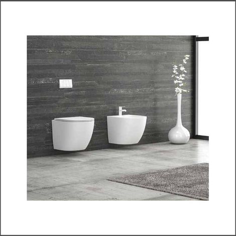 Bidet Sospesp MILOS - Ceramica - Colore Bianco Opaco (1/3)