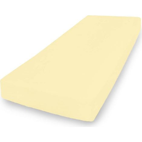 Lenzuolo con angoli in jersey di alta qualità 110x190, 120x200x20, giallo04, opaco (1/5)