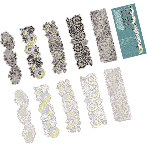 Autocollants PET « Beautiful Day » série « Angel Lace » pour décoration de carnets et journaux, 10 feuilles en relief (1/5)