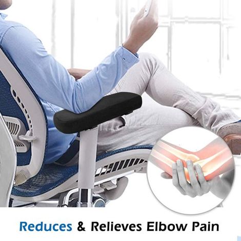 Cojines reposabrazos para sillas oficina, cojín codo espuma poliuretano suave, fundas universales brazos silla codos antebrazos, negro (2 piezas) (1/5)