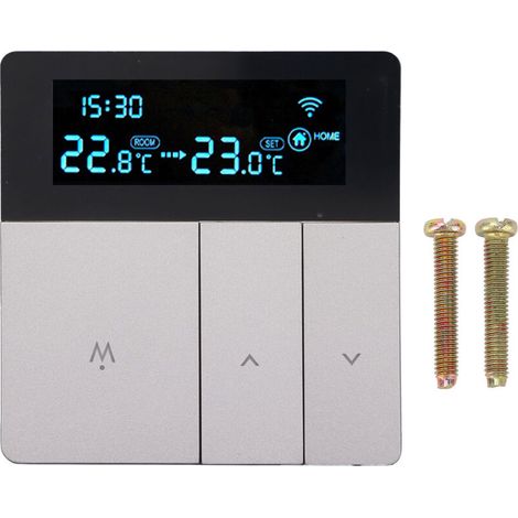 3A Smart Thermostat, LCD Color Screen, High-Precision Programmable Water Boiler for Home and Shopping Mall, AC90-240V, Gray (No WiFi) (1/5)