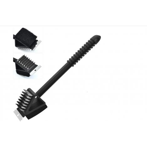 Brosse gril 3‑en‑1 – Brosse métal + grattoir + mini‑brosse – Efficacité simple & rapide (1/5)