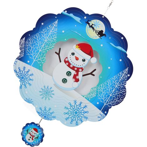 Carillon éolien suspendu 3D à motif de Noël, décoration pour jardin ou cour extérieure (1/5)