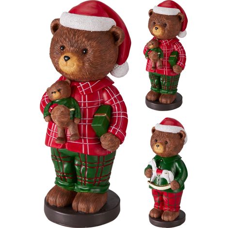 Orso in piedi in resina 36 cm modello assortito PERAGA CHRISTMAS