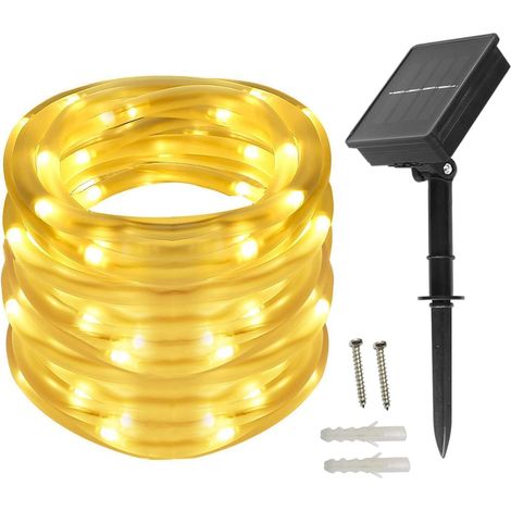 Solaire Tubes Lumineux 10 Mètres 100LEDs Blanc chaud (1/5)