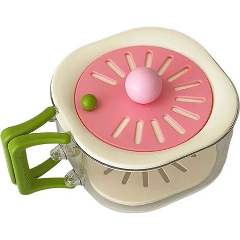 2-in-1 Obstreinigungsschale, faltbarer Aufbewahrungsbehälter mit Deckel und Griff, multifunktionales Gemüsebecken, Küchenspülen-Organizer, Picknick-Lunchbox, Rosa, 30 cm (1/5)