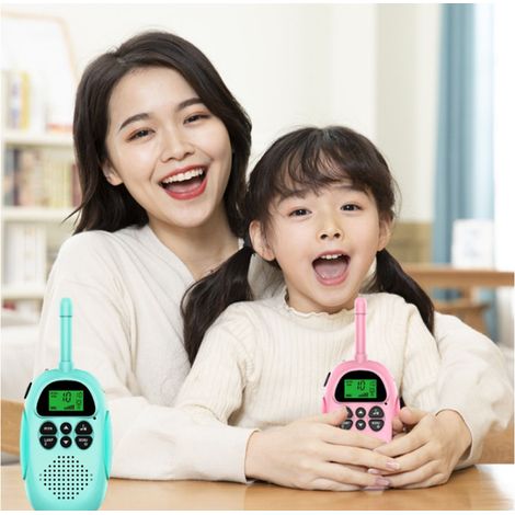 Talkie-walkie rechargeable bleu et rose pour enfants, deux pièces-AquaForge (1/5)