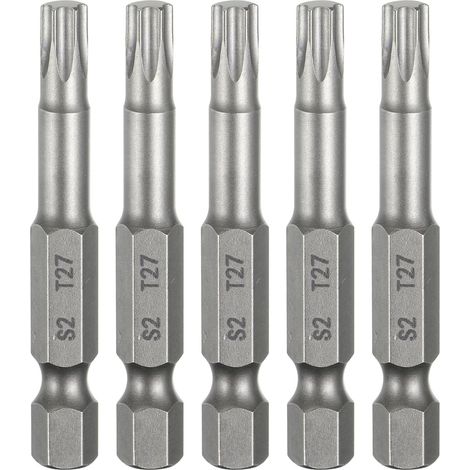 5Pcs Embout Tournevis T27 Tête Torx Douille Hexagonale 1/4" (1/5)