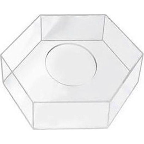 Plat à gâteau hexagonal en acrylique, présentoir à gâteaux à monter soi-même, rechargeable, transparent, 15 x 15 x 10 cm - JBMEDIA (1/4)