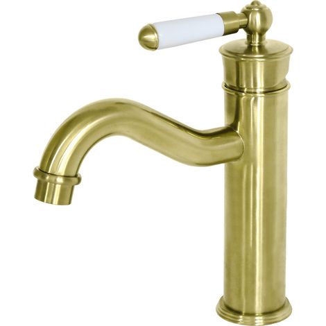 Essebagno Mitigeur lavabo rétro bas Leeds or brossé