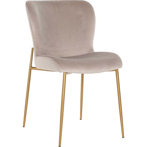 Chaise Odessa CHR - Taupe et pieds brossés or (1/5)