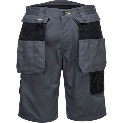 Bermudas de trabajo trabajo bolsillos multi-funcionales PW3 Holster PW345 32 pulgadas Gris/Negro