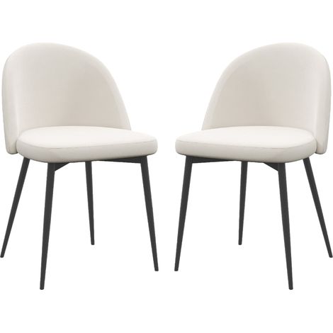 Lot de 2 chaises salle à manger chaise de cuisine scandinave chaise en velours rembourrée avec pieds effilés en métal
