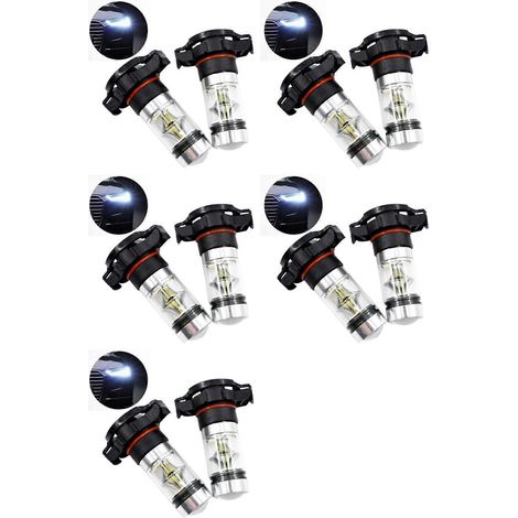 10x 5202 H16 PS24w Hochleistungs-LED-Nebelscheinwerfer (100 W, 6000 K, superweiß) JXLGV (1/5)