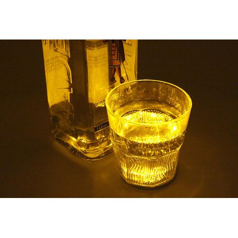 2 PZ Luci LED Sotto Bottiglia Vino Sottobicchiere Giallo Luminoso per Bar Pub (1/3)