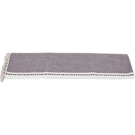 Nappe en lin et coton à franges, anti-poussière, décoration de table (marron 5555 pouces) (1/5)