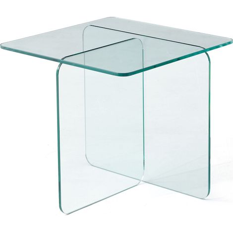 Table d’appoint en verre transparent trempé,table d’appoint transparente,table sofa(HA)