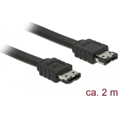 Câble E-Sata - 2 M - Connecteur E-Sata Mâle/Mâle - SATA II 3 Gbit/S - Pour Disque Dur Externe (1/4)