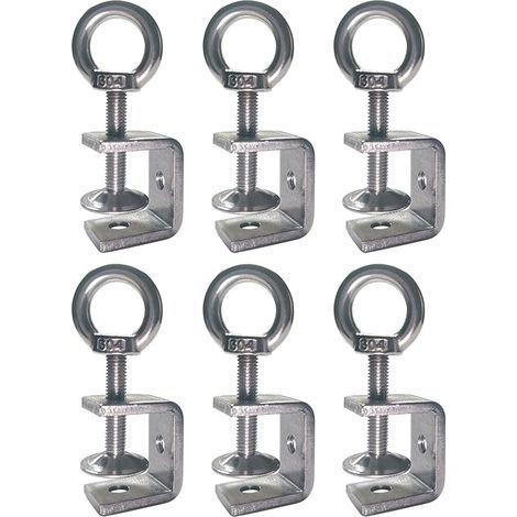 Lot de 6 pinces en C - Petite taille 0 à 25 mm - Ouvertures de mâchoire réglables - En acier inoxydable - Petit serre-joint en métal - Support de serrage - Pince de table M8 - Serre-joints à (1/4)