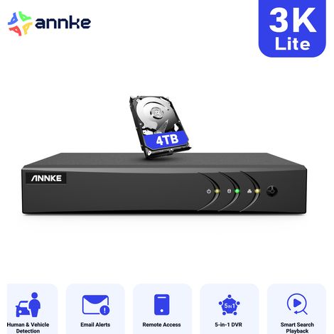 ANNKE 5-in-1 CCTV DVR,H.265+ CCTV DVR Supports 8CH Analog and 2CH IP Cameras for 24/7 Home CCTV - 4TB HDD (1/5)