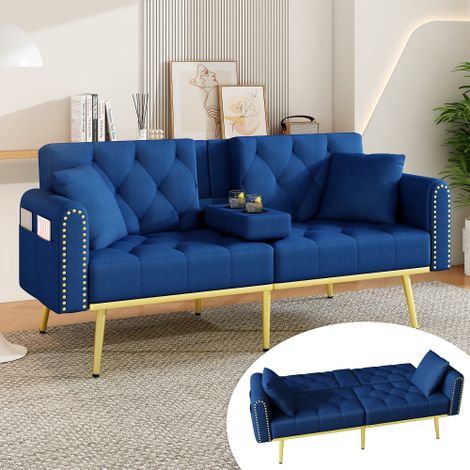 Divano letto matrimoniale a scomparsa con funzione reclinabile, tre angolazioni di reclinazione regolabili e portabicchieri. Ideale per soggiorni, camere da letto, sale home theater o camere per gli o (1/5)
