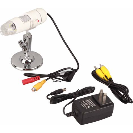 Microscope numérique USB CMOS 25x à 400x avec interface TV AV pour téléphone et PC, prise américaine (1/5)