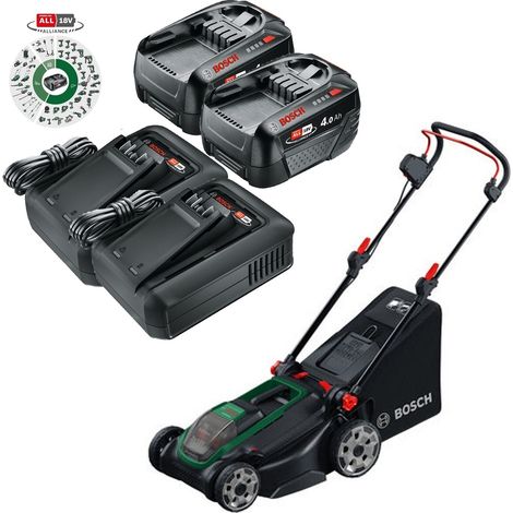 Bosch Rotak 18V2-43 Twin 18v 36v Cordless Lawnmower Mower 43cm 2x 4ah Battery