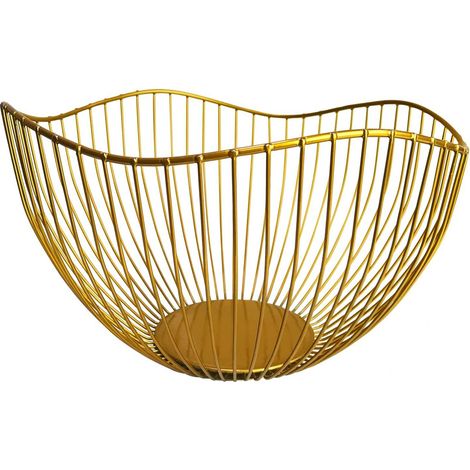 Panier de rangement simple pour salon, grand modèle incliné doré en forme de feuille de lotus (1/5)