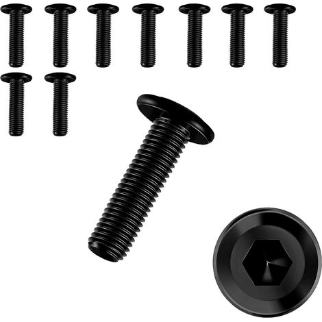 10 Pièces Vis M5 X 20,Vis m5,Boulon m5,Boulons,Acier Inoxydable A2 V2A,Six Pans Creux,Entièrement Fileté,Noir(M5 X 20) (1/5)