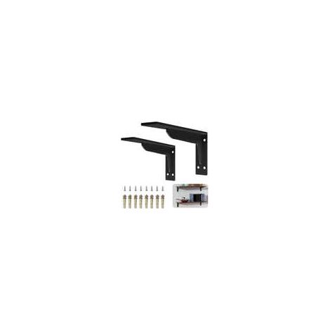 Private Label-Cadre de support robuste pour étagère, 16 pouces, cadre de support pour comptoir, capacité de charge de 300 kg, noir (paquet de 2)