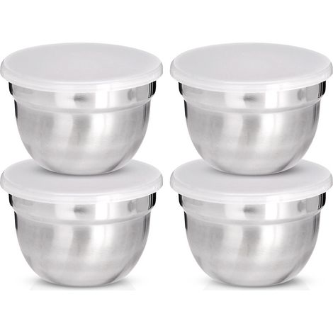 Edelstahl-Dipschalen mit Deckel, 8 cm, 200 ml, 4 Stück. (1/5)