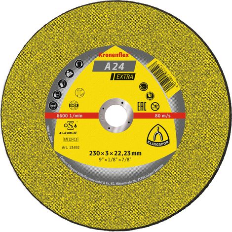 Klingspor Kronenflex A 24 Extra Trennscheiben 230 x 3 x 22,23 mm 25 Stück (1/2)