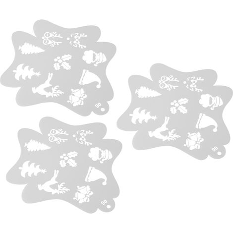 3 Pochoirs Visage Creinture Creux pour Enfants, Modèles Art Corporel Fêtes, Stencils Décoratifs Noël (1/5)