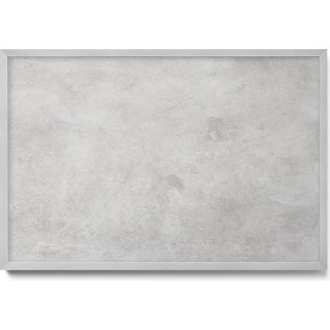 Tableau Magnétique décoratif en Métal – idéal pour Aimants - Texture mur béton - Minimaliste - Cadre Argenté - 60x40 cm - Panneau Magnétique (1/5)