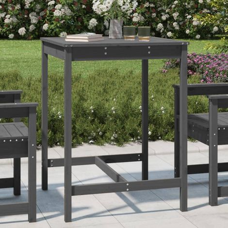 Table de jardin,Table meuble de Balcon,Table d'extérieur gris 82,5x82,5x110 cm bois massif de pin -26741 (1/5)